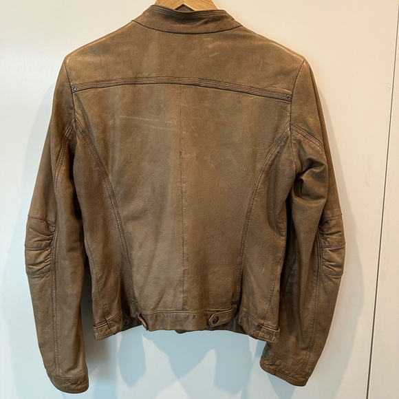 Danier Mocha Leather Motorcycle Jacket XS - Picture 2 of 7